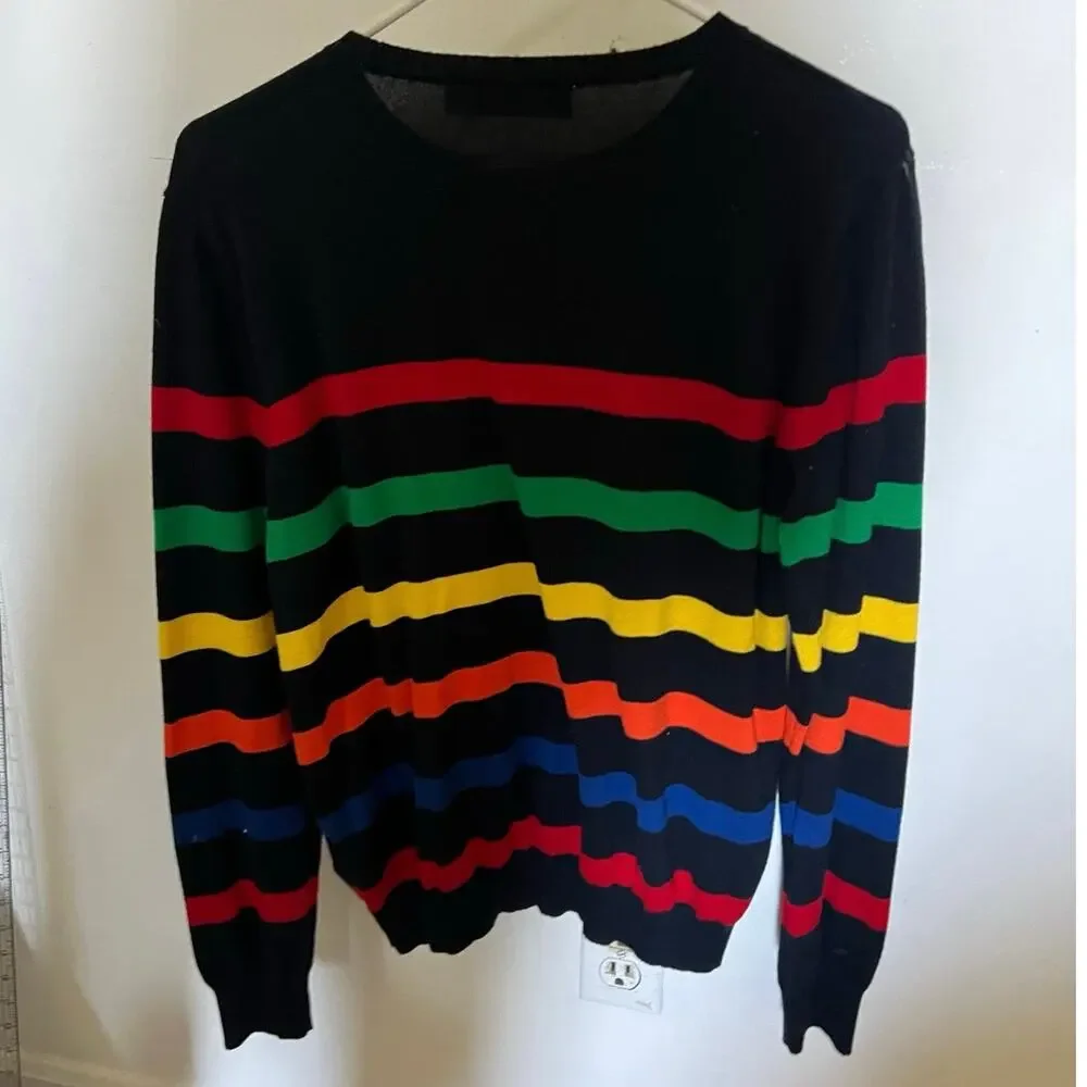 Lauren Ralph Lauren black label striped crewneck sweater dark navy XL